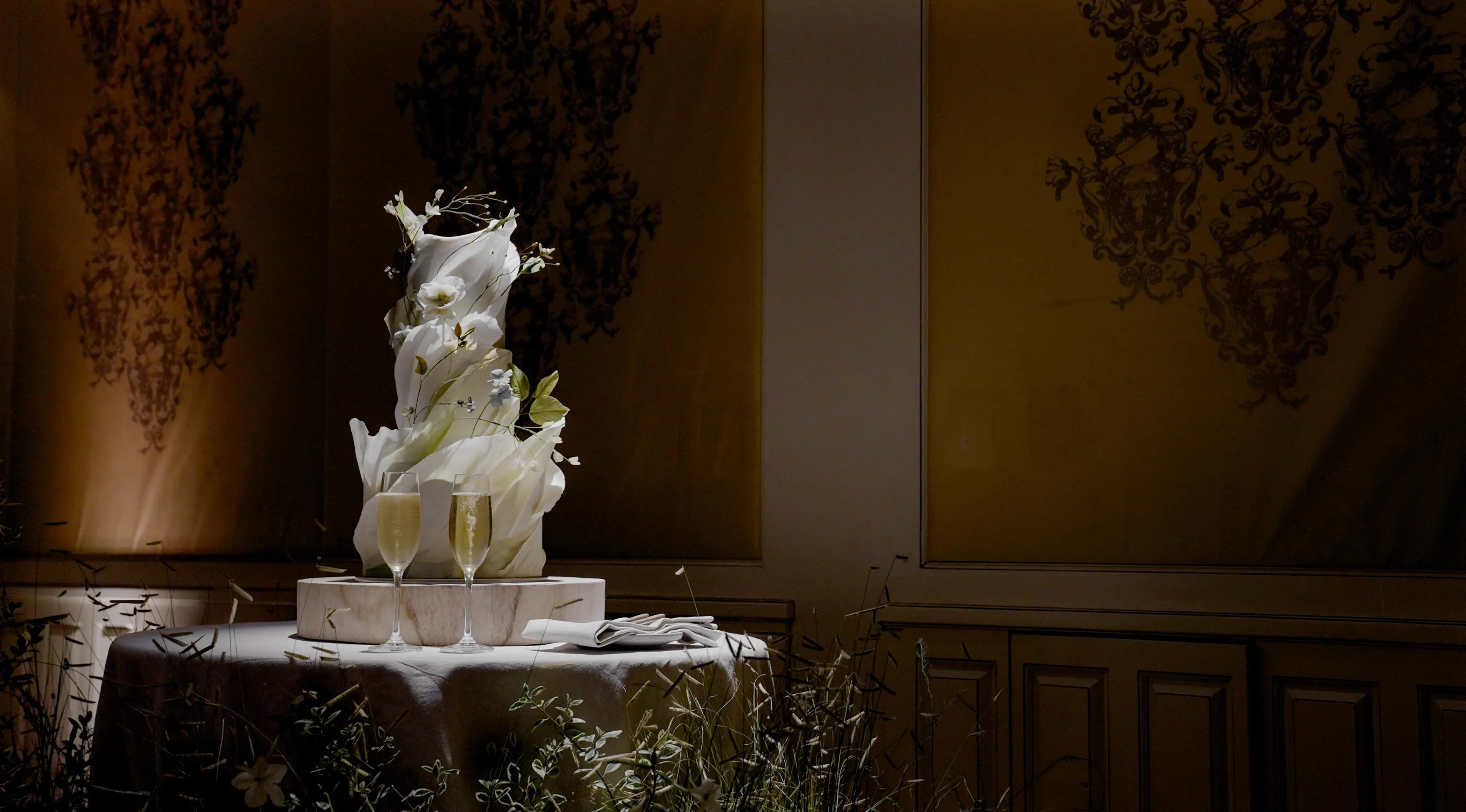 Wedding cake on table